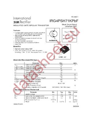 IRG4PSH71KPBF datasheet  